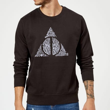 Harry Potter Deathly Hallows Text trui - Zwart - L