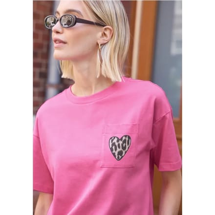 Shirt met ronde hals en borstzak
