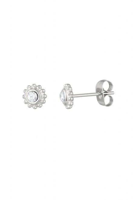 Oorbellen stud Ball Top steen 0.8x6x7 - zilver - LMPiercings