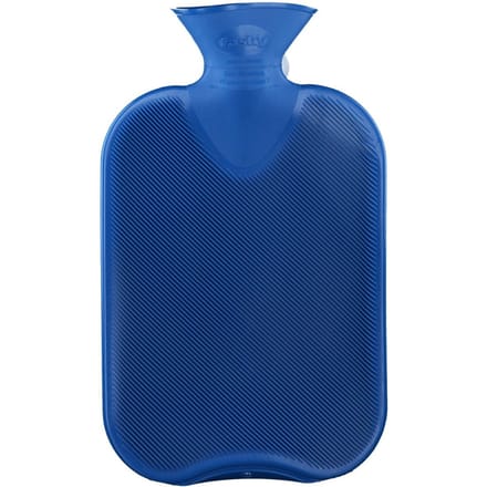 Fashy warm water kruik - enkelzijdig geribbeld - blauw - 2 liter