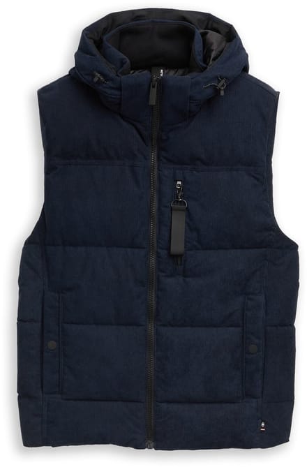 Tom Tailor - Puffer vest met afneembare capuchon - Maat S - sky captain blue