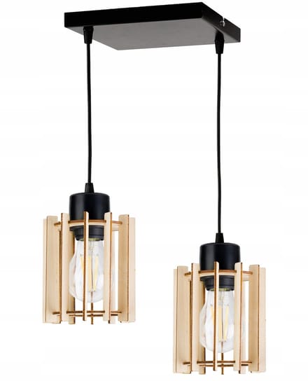 Hanglamp Loft Hout E27 2x Lichtpunt