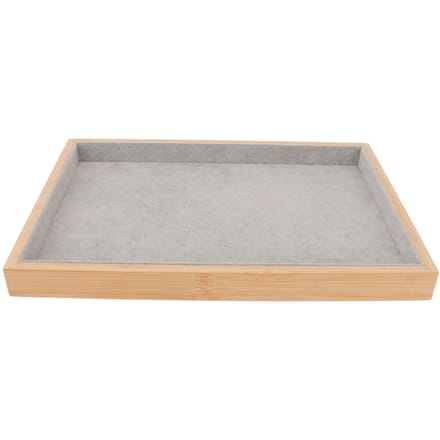 Plateau à bijoux en bois classique, élégant, résistant aux rayures, polyvalent, pour boucles d'oreilles gris