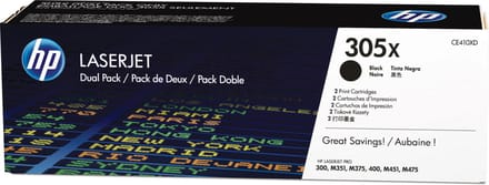 HP 305X (CE410XD) Toner 2x Zwart Hoge capaciteit - Multipack