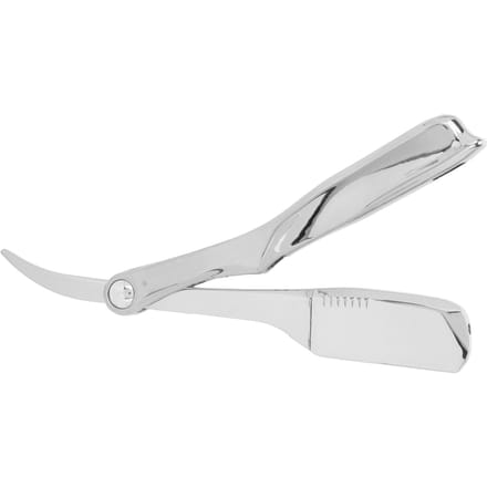 Professionele Opvouwbare Rechte Rand Scheermes Barbershop Mannen Scheermes Verzilverde Meshouder(Plaatsing zilver