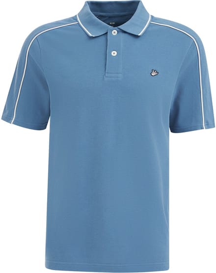 WE Fashion Heren regular fit polo met structuur en embroidery