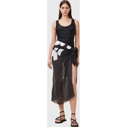 AllSaints Orlando Sarong Black/white Größe: OS | Schals Outlet | Damen | Schwarz