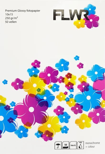 FLWR - Fotopapier / 10 x 15 / A6-formaat / Glossy - Geschikt voor Inkjetprinters