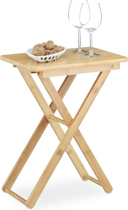 bamboe bijzettafel - inklapbaar - rechthoekig - 52 x 40 x 31 cm - natuur