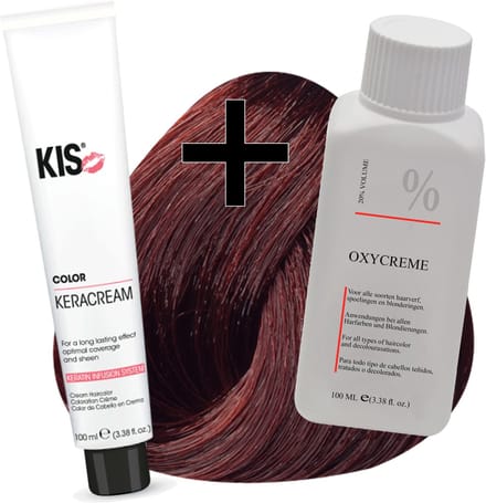 KIS haarverfset - 6R Rood  - haarverf & waterstofperoxide