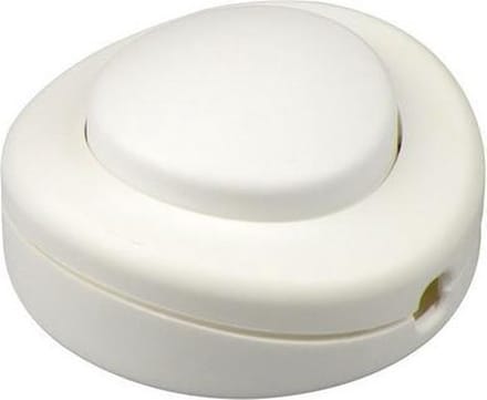 Vloerschakelaar 2P - Rond - 250V/2A - Voetschakelaar - Wit