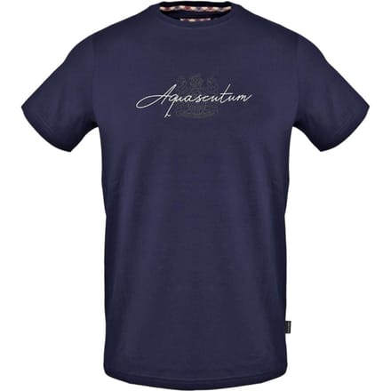 Aquascutum Herenscript T-Shirt (Marine)