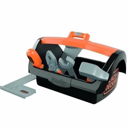 Smoby - Black & Decker Speelgoedgereedschapskoffer rollenspel - hamer, zaag, schroevendraaier, kniptang, steeksleutel, winkelhaak