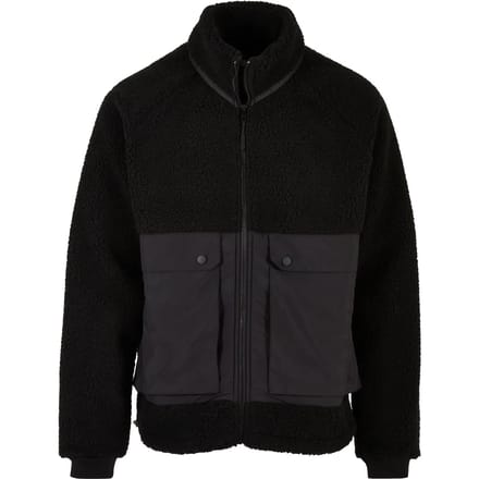 Urban Classics - Short Raglan Sherpa Jacket - S - Zwart