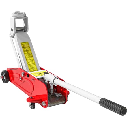 HOMCOM hydraulische krik met robuust stalen profiel, maximale belasting 2000 kg, hefvermogen 12-30 cm, Rood