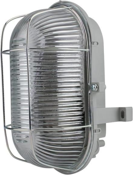 Oval Light 100W met Metalen Mand - Grijs