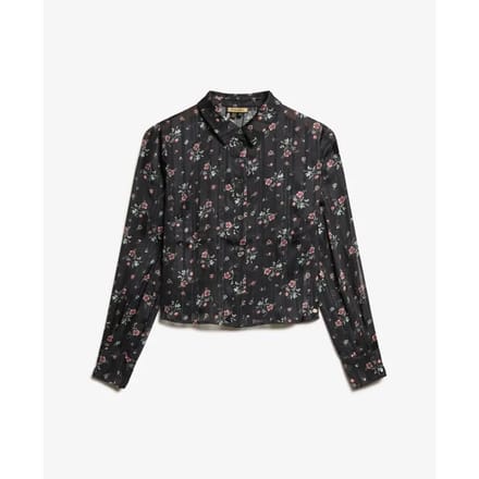 Dames transparante glinsterende blouse met lange mouwen Superdry