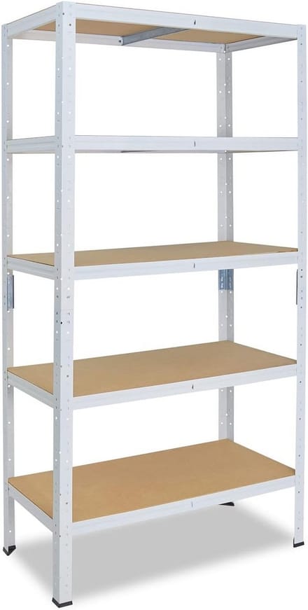 Zware metalen stellingkast wit 5 schappen 180x50x60 cm Draagvermogen 175 kg