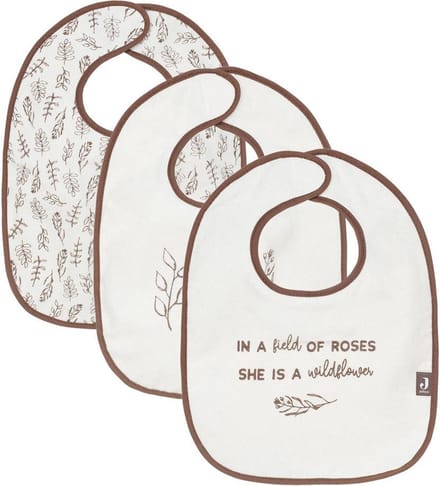 Jollein - Slab (Meadow - Chestnut) - Katoen - Polyester - Slabbetjes Baby - 3 Stuks - 33 cm