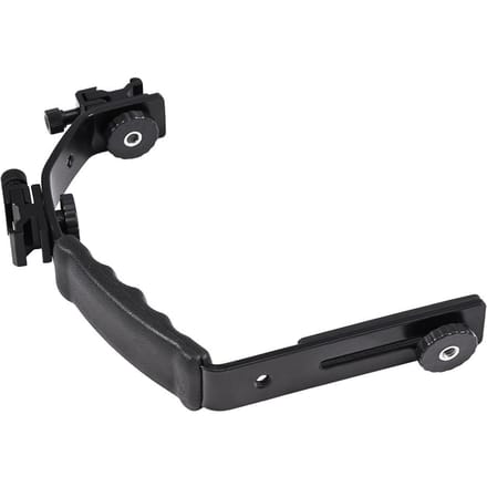 L-vormige Flitsbeugelhouder Hot Shoe Mount voor Zaklamp DV Camcorder 120135 Filmcamera gray
