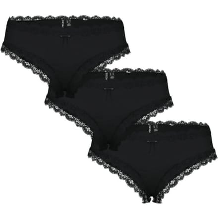 Pieces Dames Hipster PCNOLA Zwart 3-Pack - Maat XS