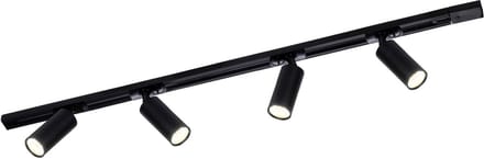 Ledvion - LED Railverlichting 1M + 4 Railspots (Zwart - Dimbaar - GU10 Fitting) - 1-Fase