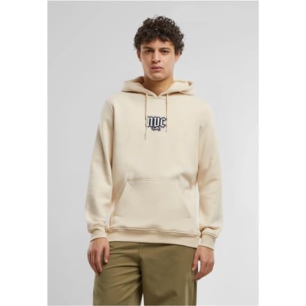 Mister Tee - NYC Old English Wording Patch Hoodie/trui - M - Creme