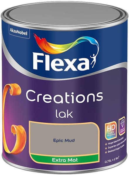Flexa - Creations Lak Extra Mat - Epic Mud - Mengverf - 750 Ml