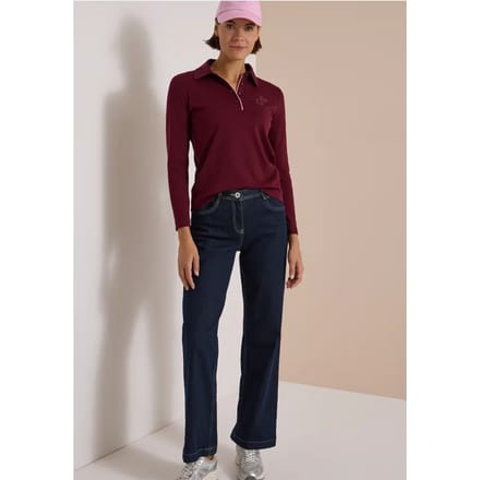 Poloshirt met lange mouwen en knopen