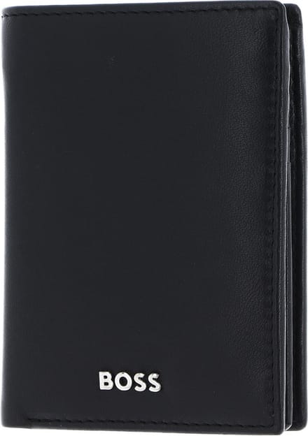 HUGO BOSS Leren Kaarthoes Classic Smooth Trifold Card Case Black Zwart