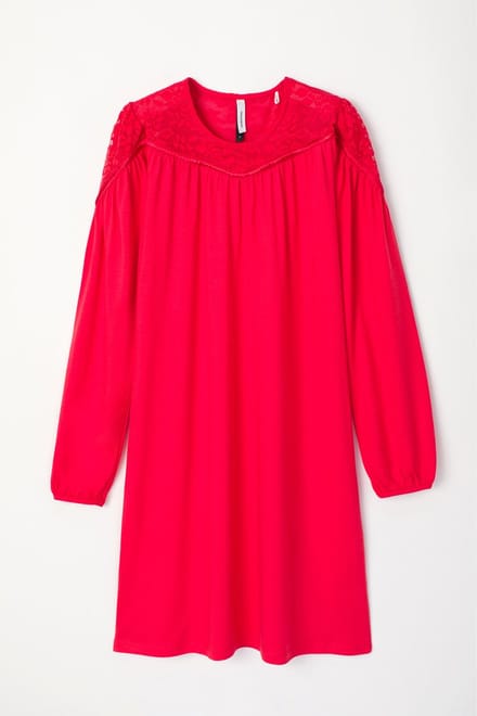 Lords & Lilies slaapkleed dames - rood - 232-50-XDA-S/498 - maat M
