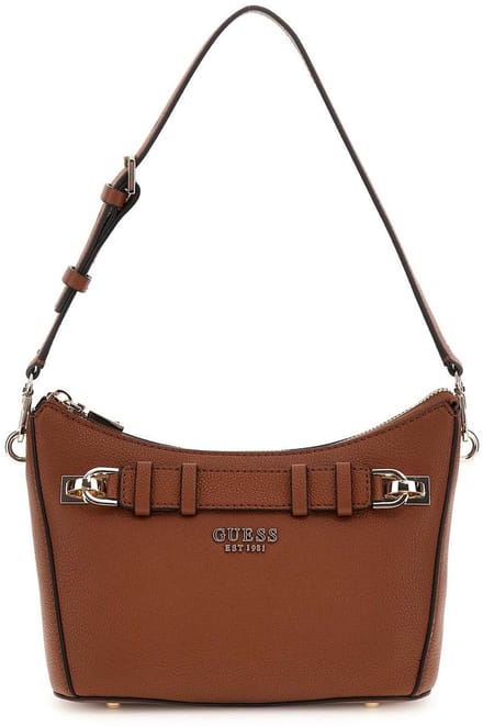 GUESS schoudertas Gregoria Top Zip Shoulder Bag Cognac bruine