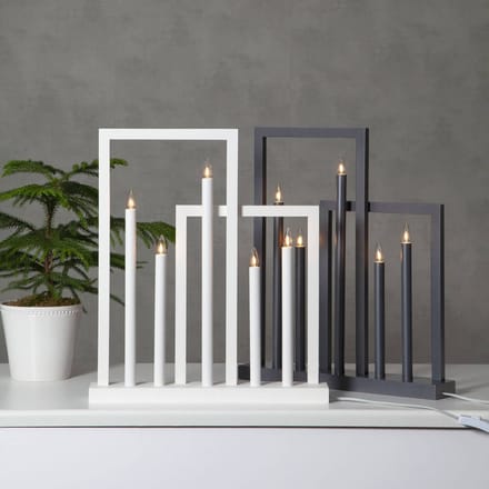 STAR TRADING Houten raam kandelaar Frame, 5-lamps, wit