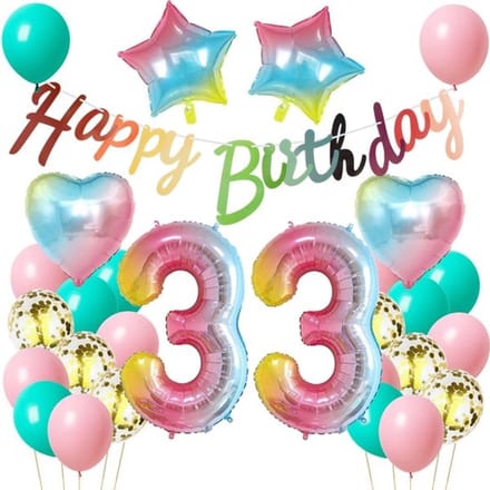 Allecto - Ballon 33e verjaardag - Verjaardagsdecoratie - Roze - Vrouw