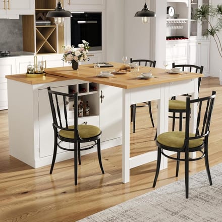 Uittrekbare Bartafel - Draaibare Tafel - Ruimte Besparen - 360 Graden Draaibaar - 120-180 cm - Wit