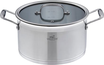 Chef Cuisine - Sabatier - Kookpan - Braadpan - Edelstaal - Zilver - 24 cm Diameter - 5.6 Liter