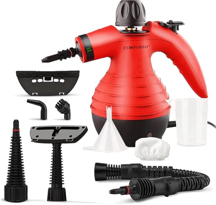 Handstoomreiniger - Draagbare Reiniger - Vlekken Verwijderen - 9 Accessoires - 350 ml - Rood