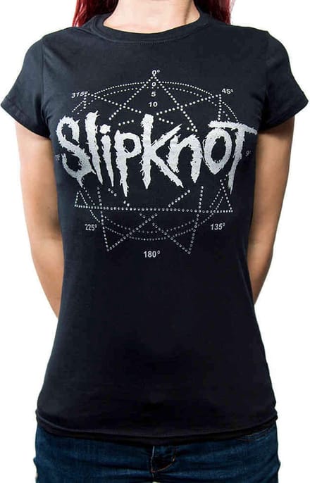 Slipknot - Logo Star Dames Tshirt - 2XL - Zwart