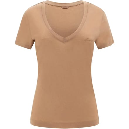 GUESS Eco Vn Ss Light Basic Te Wet Sand Maat: XL | Tops Outlet | Dames | Beige