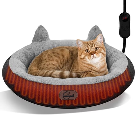 Verwarmd Kattenbed met Timer en Instelbare Temperatuur - Zacht en Waterdicht Huisdierbed