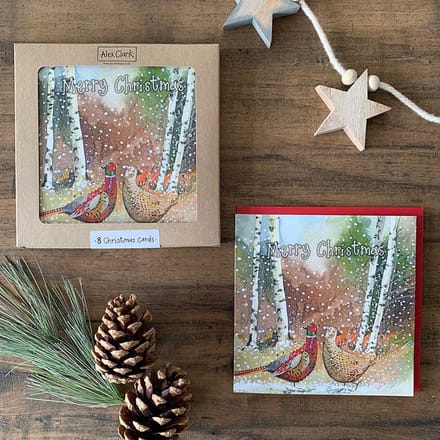 Alex Clark Kerstkaarten Fazanten ~ Christmas Pheasants