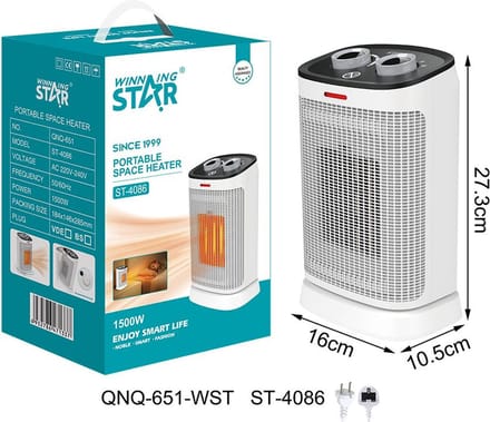 Winning Star St-4086 Draagbare Luchtverwarmer 1500w Wit