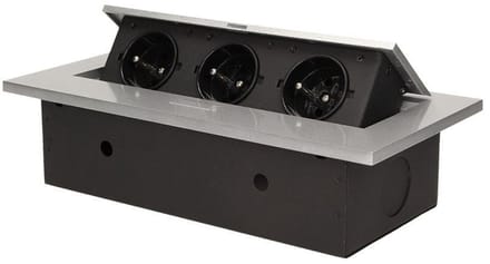 Orno - Inbouwstopcontact - 3x250V - Grijs - Dikke Rand