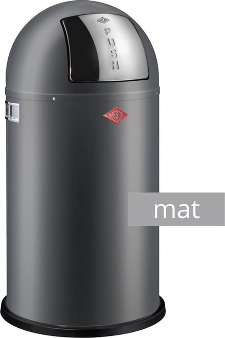 Wesco Pushboy Prullenbak - Afvalbak Wesco - 50 Liter - Mat Grafiet