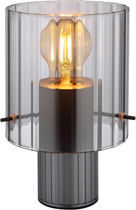 Tafellamp - zwart - TULIVAR - glas - Ø 14cm - E27 - 15904TS - Globo