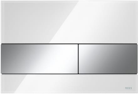 Tece TECEsquare - Bedieningsplaat, wit glas/glazend chroom 9240802