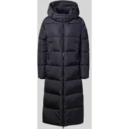 Regular fit gewatteerde lange jas met steekzakken, model 'Colette'