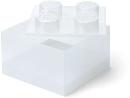 Opbergbox Brick 4 met Deksel Glitter Translucent.