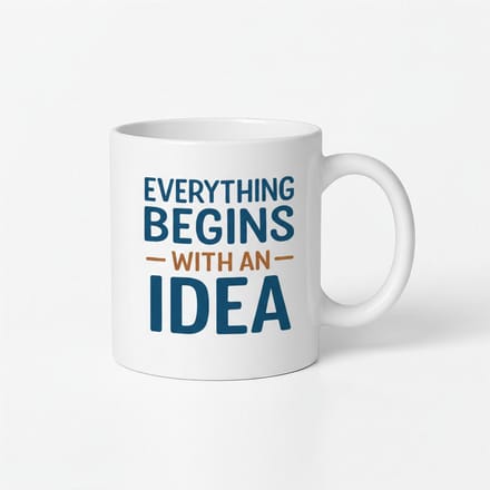 Inspirerende Koffiemok "Everything Begins With an Idea" - 330ml Keramische Mok