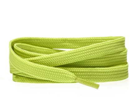 Platte schoenveters 8mm polyester Lichtgroen 90cm